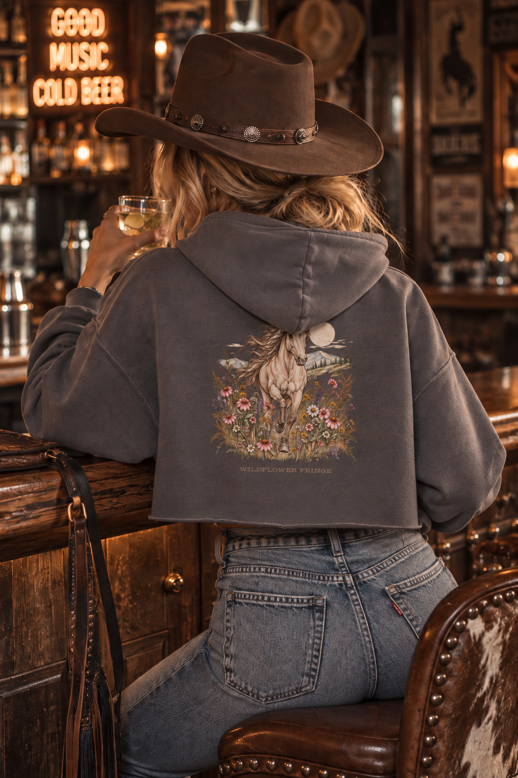 Wildflower Spirit Crop Hoodie