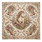 Western style banana with horses, flowers and cowboy boots