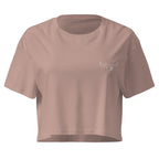 Country Wild & Free cropped tee with embroidered longhorn chest logo